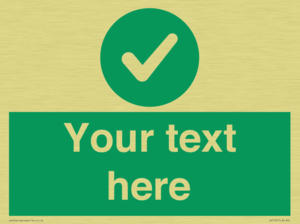 Custom green background, green circle with tick